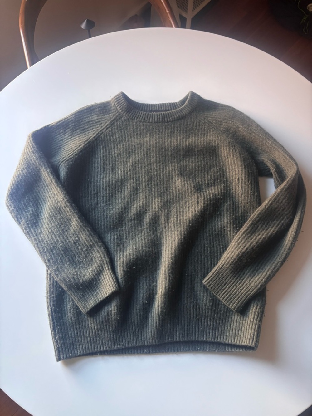 Men's Classic Crewneck Sweater - Olive Green— SHRUNK— fits like women’s large